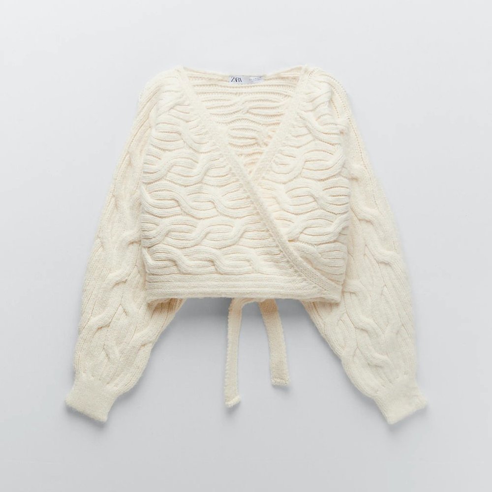 Zara Cable Knit Wrap Cardigan
